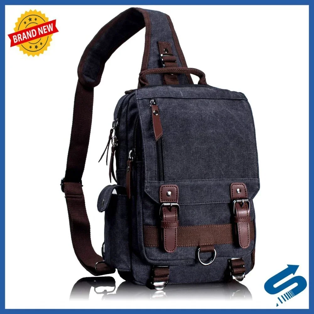 Retro Canvas Messenger Bag Crossbody Sling Unisex Vintage Travel Daypack